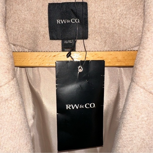 NWT RW&CO NUDE PINK TWILL PEA  COAT, US XL - Picture 9 of 9